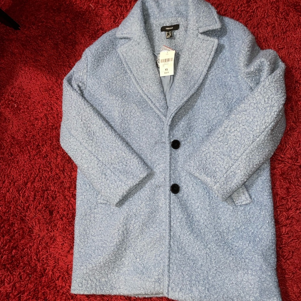 Forever 21 Sky Blue Coat Blazer